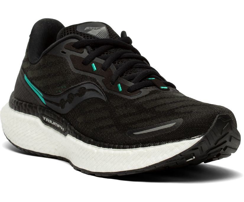 Saucony Triumph 19 Wide Women's Running Shoes Black / White | Canada 214YXFU